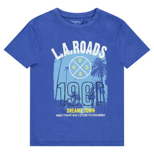 Júnior - Camiseta de manga corta de punto liso con estampado de fantasía 