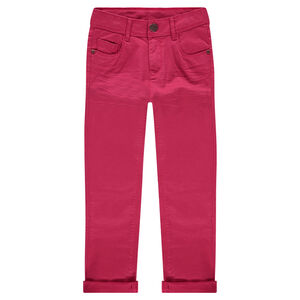 Pantalón slim de sarga con efecto arrugado  Main Pantalón slim de sarga con efecto arrugado