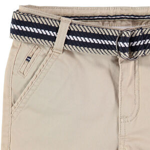 Pantalón de sarga con cinturón de rayas desmontable 