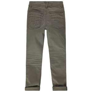 Pantalón de twill teñido con bolsillo tipo plastrón en la parte trasera 