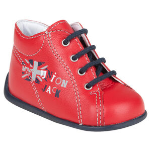 Botas bajas con cordones de cuero con motivo estampado 