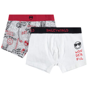 Juego de 2 bóxers de algodón con estampados Smiley 