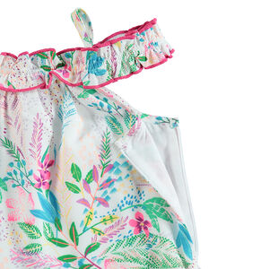 Vestido con hombros de punto calado con estampado floral all over  Main Vestido con hombros de punto calado con estampado floral all over