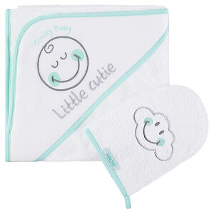 Juego de baño con capa y guante de baño ©Smiley Boy 