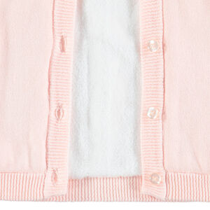 Chaqueta con capucha de punto con forro de borreguillo 