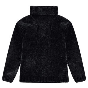 Júnior - Jersey de chenilla de cuello vuelto y punto trenzado 