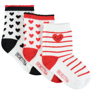 Lot de 3 paires de chaussettes à coeurs en jacquard 