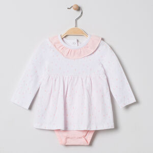 Robe body manches longues avec col volanté  Main Robe body manches longues avec col volanté