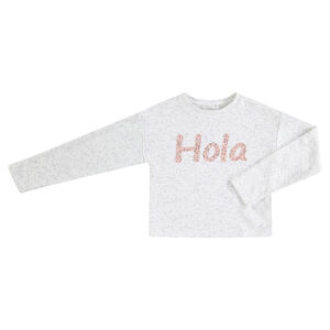 Júnior - Sudadera de felpa con efecto neps e inscripción estampada con efecto caviar 