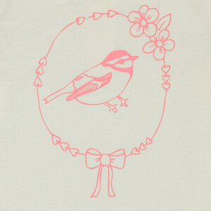 Camiseta de manga larga de punto con pájaro estampado 