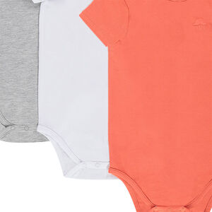 Pack de 3 bodies de manga corta de punto con logo estampado 
