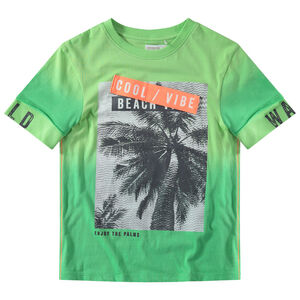 Júnior - Camiseta de manga corta de punto con efecto tie and dye y palmeras estampadas 