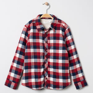 Surcamisa de cuadros doblada con felpa   