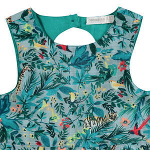 Vestido sin mangas y con estampado tropical all over con lazo  Main Vestido sin mangas y con estampado tropical all over con lazo