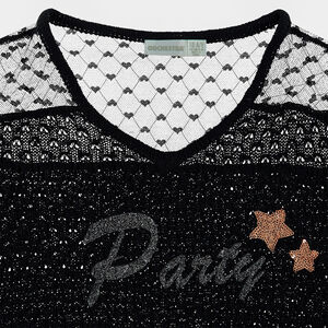 Jersey de punto calado con encaje y corazones  Main Jersey de punto calado con encaje y corazones