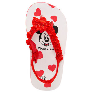 Chanclas con Minnie Disney estampada y corazones 