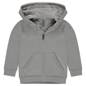 Chaqueta de felpa con capucha con cremallera 