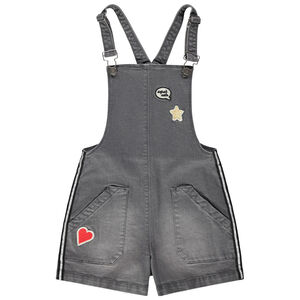 Júnior - Vestido vaquero con efecto desgastado con parches y bandas plateadas  Main Júnior - Vestido vaquero con efecto desgastado con parches y bandas plateadas