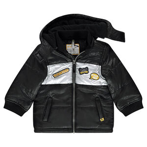 Anorak acolchado con forro de micropolar y capucha extraíble 