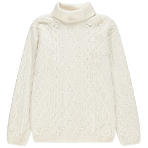 Júnior - Jersey de punto trenzado con cuello vuelto 