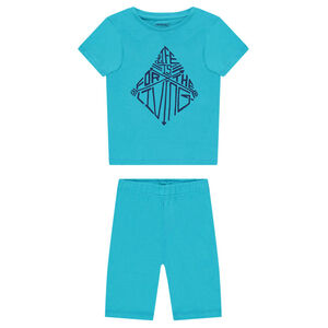 Pijama corto de punto con estampado de fantasía 