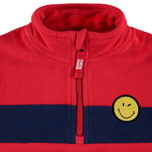 Sudadera de polar con bandas que contrastan y parche de ©Smiley 