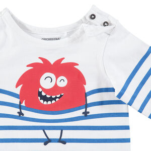 Marinera de punto con monstruo rojo estampado 