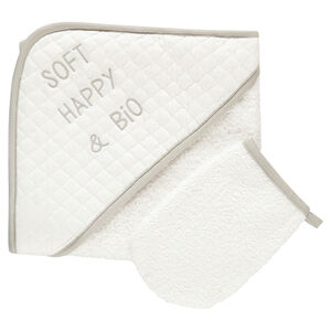 Set de baño capa de baño y guante de aseo de rizo de algodón  Main Set de baño capa de baño y guante de aseo de rizo de algodón