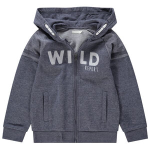 Júnior - Chaqueta de felpa con capucha e inscripciones bordadas 