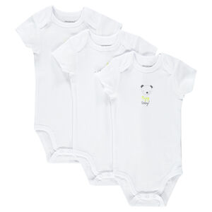 Lote de 3 bodies manga corta con abertura adaptada a la edad 