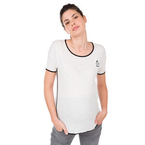 Camiseta de manga corta con estampado y ribete en contraste 