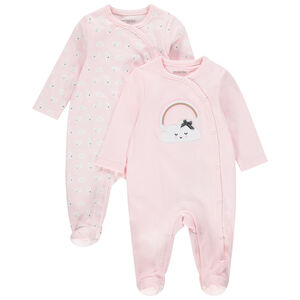 Juego de 2 pijamas de algodón ecológico con nubes estampadas  Main Juego de 2 pijamas de algodón ecológico con nubes estampadas