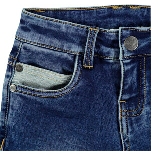 Bermudas vaqueras con efecto desgastado y arrugado con bolsillos 