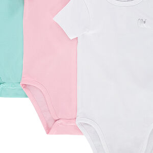 Pack de 3 bodis de manga corta de jersey con logo estampado 