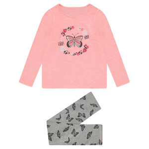 Júnior - Pijama de punto bicolor con mariposas estampadas  Main Júnior - Pijama de punto bicolor con mariposas estampadas