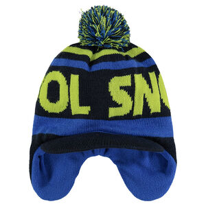 Gorro peruano de punto con forro de micropolar y pompón 