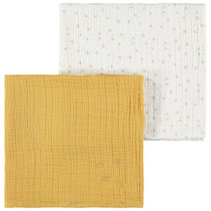 Conjunto de 2 muselinas 70 x 70 lisa/estampado 