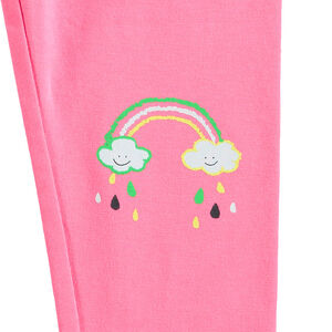 Leggings de punto con arcoíris estampados 