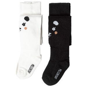 Pack de 2 leotardos grueso motivo  oso de jacquard 