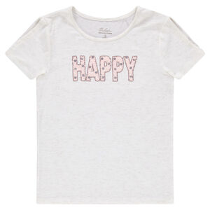 Júnior - Camiseta de manga corta de punto slub con inscripción de lentejuelas  Main Júnior - Camiseta de manga corta de punto slub con inscripción de lentejuelas