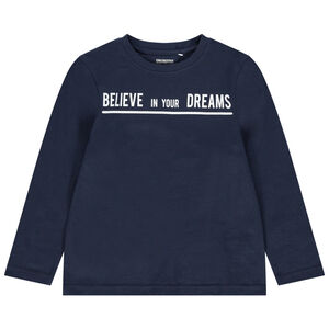 T-shirt manches longues en coton bio à message printé 