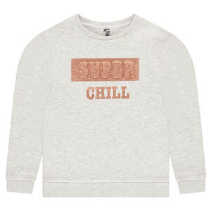 Júnior - Sudadera de felpa con texto brillante estampado  Main Júnior - Sudadera de felpa con texto brillante estampado