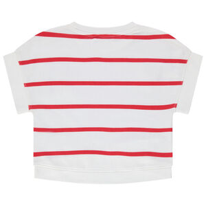 Sudadera de felpa de manga corta con parches de rizo 