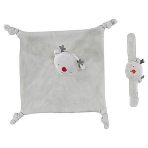 Peluche plano de terciopelo con sonajero de terciopelo de alce 