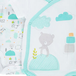 Juego de 2 bodies de punto de manga corta con ositos estampados 