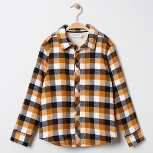 Surcamisa de cuadros doblada con felpa   