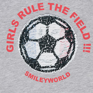 Camiseta sin mangas de la COPA DEL MUNDO DE FÚTBOL 2018 con Smiley de lentejuelas mágicas 