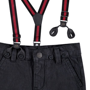 Júnior - Pantalón de algodón teñido con tirantes demsontables 