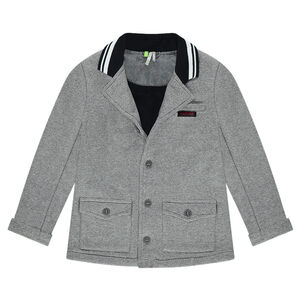 Chaqueta de felpa de estilo americana con cuello de fantasía 
