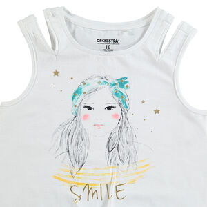 Júnior - Conjunto de camiseta con personaje estampado y pantalón corto gris 